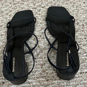 Reformation Black Strappy Sandals